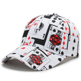 Poker Letters Print Baseball Caps for Men Women