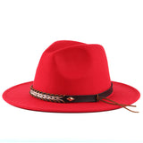 NEWBLOM Autumn and winter flat brim jazz top trilby Cowboy hat