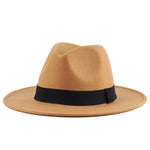 NEWBLOM Fedora Women Jazz Hat camel Panama Cap