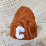 NEWBLOM Letter C embroidered warm ear protection knitted hat