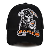 Baseball Cap SOA Sons of Anarchy Skull Embroidery Casual Snapback Hat