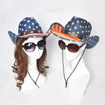 Summer USA Flag Straw Cowboy Hats For Men And Women