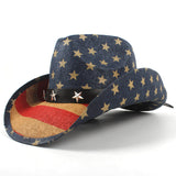 Summer USA Flag Straw Cowboy Hats For Men And Women