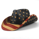 Summer USA Flag Straw Cowboy Hats For Men And Women