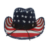 Summer USA Flag Straw Cowboy Hats For Men And Women