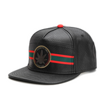 Embroidered Baseball Cpa Black Leather Hip-Hop Snapback Hat