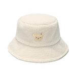 NEWBLOM Embroidered Bear Plush Hat Warm Fisherman Hat