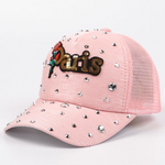 Female Colorful Paris Alphabet Embroiderided  Baseball Cap