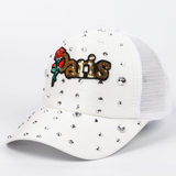 Female Colorful Paris Alphabet Embroiderided  Baseball Cap