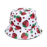 Cute Strawberry Watermelon Cherry Fruit Printed Hat