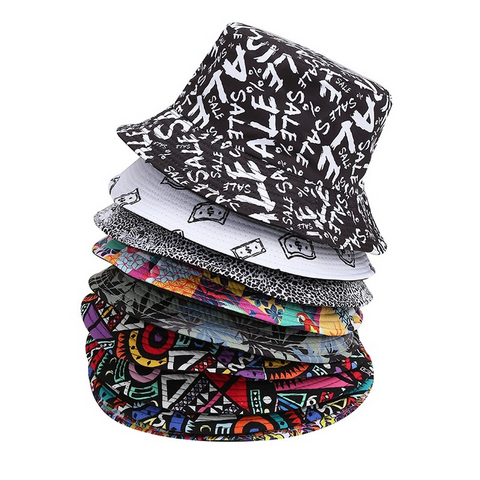 NEWBLOM Coconut Tree Panama Print Bucket Hat