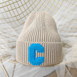 NEWBLOM Letter C embroidered warm ear protection knitted hat