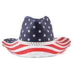 NEWBLOM Straw hat with flag print