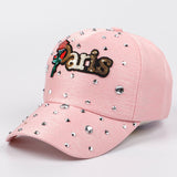 Female Colorful Paris Alphabet Embroiderided  Baseball Cap